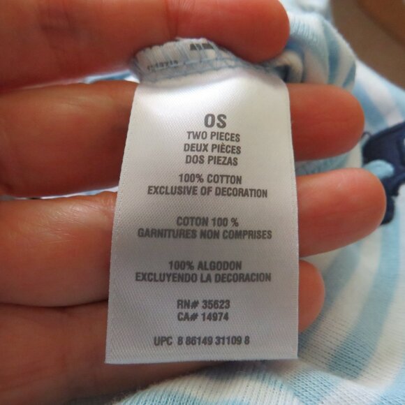 Baby Elephant Swaddle Bunting 100% cotton embroidered elastic bottom Blue Strip - Picture 8 of 9